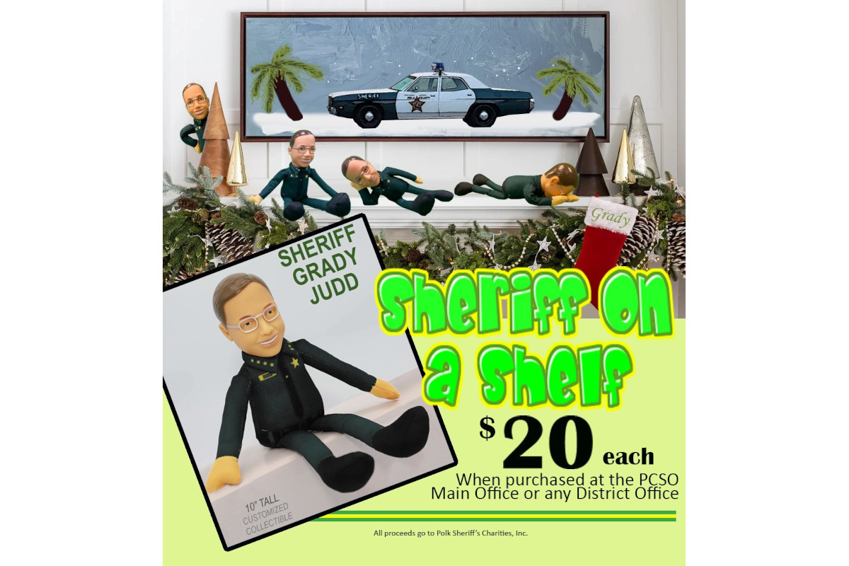 The Polk County (Florida) Sheriff's Office is selling Sheriff on a Shelf dolls for charity.