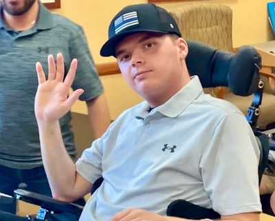 Officer Nicholas Wilt was critically wounded responding to the Old National Bank active shooter. He went home from rehab in July. His training officer killed the shooter in a gunfight.