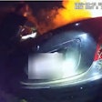 Officer Donald Truong of the Chula Vista (California) Police Department pulls a man from a burning car.