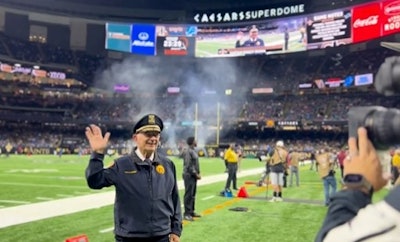 Captain Ernest Demma has served with the New Orleans Police Department since 1969. He was honored Sunday December 3 before the Saints home game.