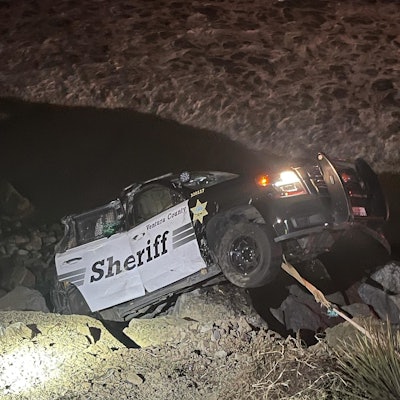 A Ventura County, California, Sheriff's vehicle crashed over a beachside cliff Saturday night after a collission with a sedan. The deputy and his K-9 partner suffered minor injuries.