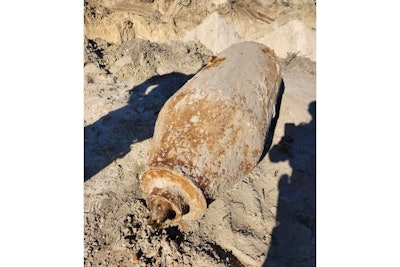 Hernando County Sheriff's deputies were called to investigate this object believed to be a World War II-era bomb Tuesday. It's believed it may be an inert training bomb. A bomb squad and Air Force personnel also responded.