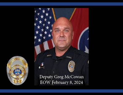Blount County (Tennessee) Sheriff's Deputy Greg McCowan was shot and killed during a traffic stop Thursday night.