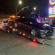 Muscle car being towed away from weekend street racing event. The San Joaquin County Sheriff's Office is holding 88 vehicles confiscated at a Stockton sideshow on Feb. 3.