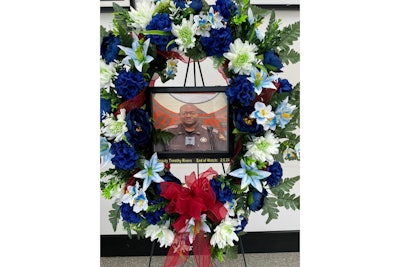 Memorial for Crawford County, Georgia, Sheriff's Deputy Timothy Tavarus Rivers who was killed in a patrol vehicle crash Wednesday night.
