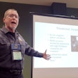 Retired Lt. Pete Ebel talks about how to train officers to be prepared for an ambush while leading a session at ILEETA’s annual conference in St. Louis, Missouri.