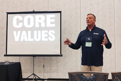 John Bostain, president of Command Presence Training and former FLETC instructor, leads a session during the ILEETA conference and teaches about creating a healthy departmental culture.