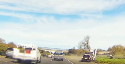 The California Highway Patrol says a driver intentionally rammed a stopped CHP patrol vehicle Wednesday afternoon and injured two officers.