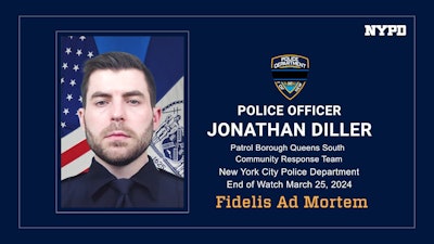 NYPD Officer Jonathan Diller was shot and killed during a traffic stop Monday evening.