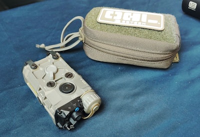 EoTech’s booth featured the company’s new OGL (on gun laser).