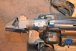 This Massachusetts State Police robot dog took rifle fire from a suspect during a barricade incident in early March. Boston Dynamics is replacing the robot and keeping the damaged one for research, MSP says.