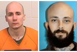 Skylar Meade (left) and Nicholas Umphenour were captured Thursday after a Wednesday escape that left three corrections officers injured.