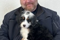 Deputy Ryan Falkner with Leo, the department's new senior resource dog.