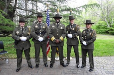 Col. Orlando Lilly and the Natural Resources Police Color Guard at his swearing in ceremony.