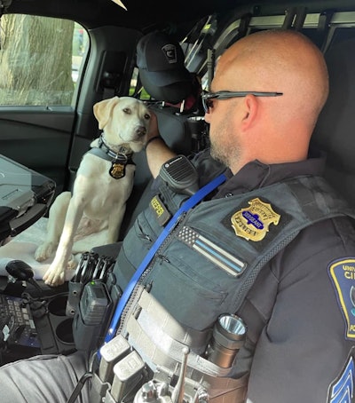 Graces goes everywhere with handler Sgt. Kurt Keeper.