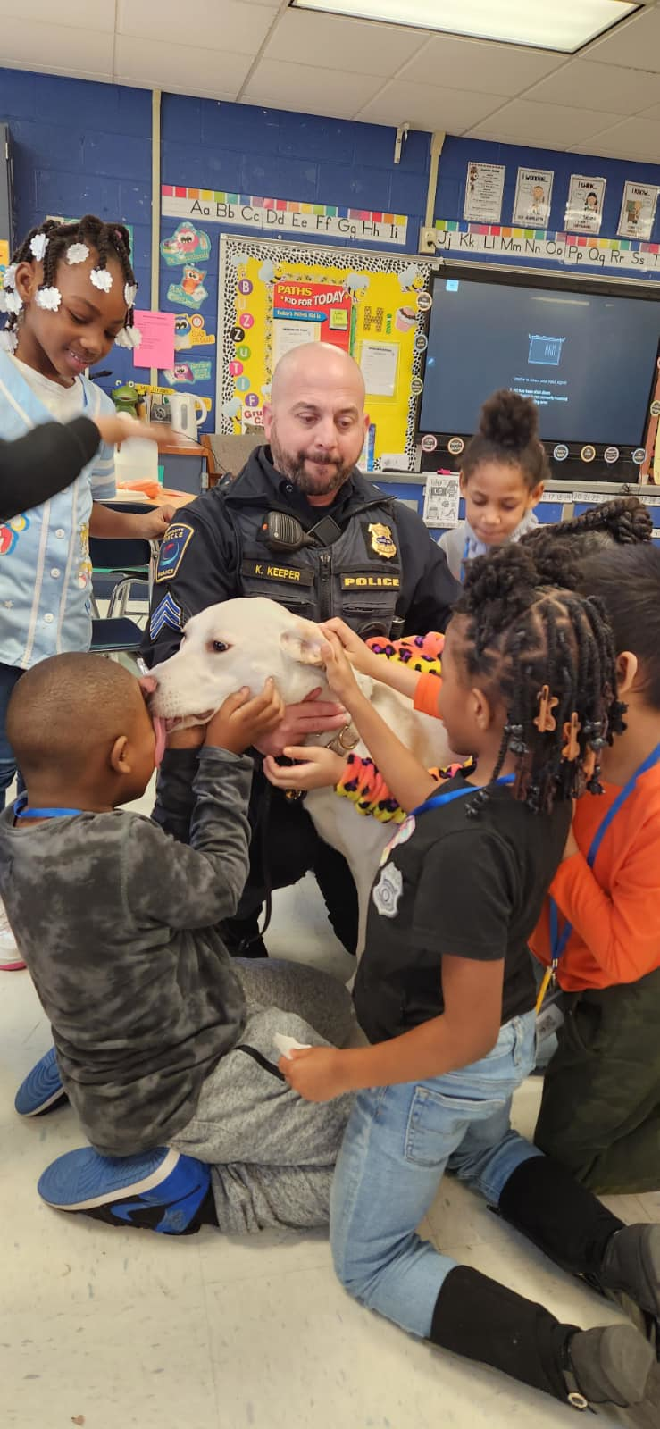 Grace spends a lot of time in the schools, building trust in police everywhere she goes.
