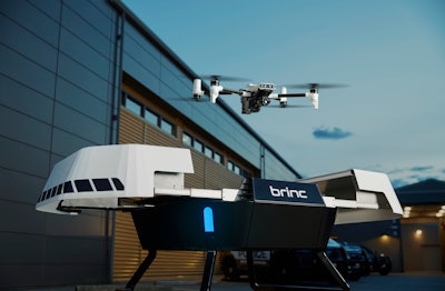Brinc's Responder drone leaving the Responder Station.