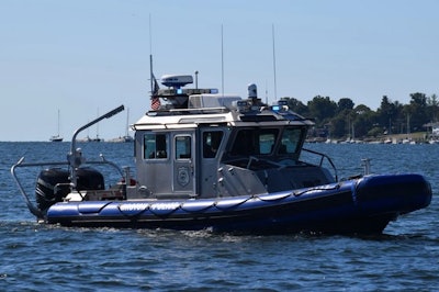 Groton, Connecticut, Police officers used their patrol boat--Marine One--to rescue boaters in distress Saturday.