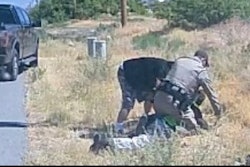 A 'private citizen' stopped to aid a Nye County (Nevada) Sheriff's Deputy who was involved in a struggle with a suspect Tuesday.