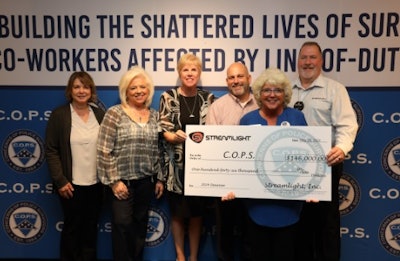 From left: Streamlight Sales Director, Pat Lucas; Streamlight Inside Sales Manager, Angel DelliGatti; C.O.P.S Executive Director, Dianne Bernhard; Streamlight Board of Directors member, Clayton French; C.O.P.S. National President, Connie Moyer; Streamlight Sales Manager, Brett Marquardt