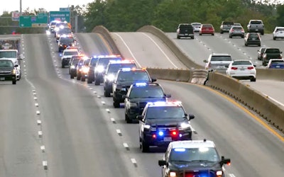 A video released by the Houston Police Department showed the 100 officers arriving to assist in the aftermath of Hurricane Beryl.