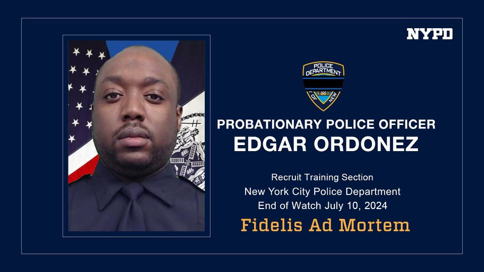 NYPD Probationary Police Officer Edgar Ordonez suffered a medical event and died while training Wednesday at the academy.