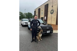 Alton, Illinois, Police Officer Allen Averbeck and his K-9 partner Odin. Averbeck was injured in a shooting Thursday and Odin was killed.