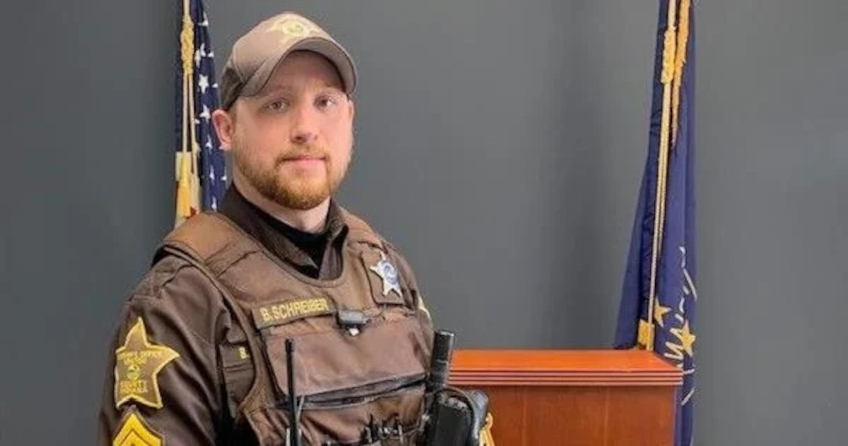 Corporal Brandon Schreiber of the Newton County (Indiana) Sheriff's Office was critically wounded Sunday in a gunfight at the end of a pursuit.