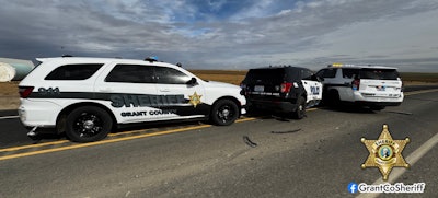 Two Washington sheriff’s deputies used their patrol vehicles to block the getaway attempt by a woman who stole a police car and tried to drive away while cuffed. She had been placed in the car after being arrested for stealing another car with an infant inside.