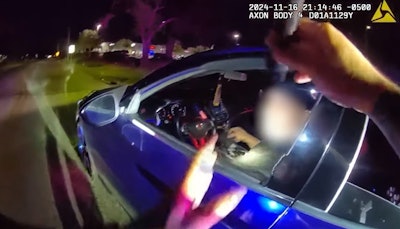 Suspect holding handgun moments before he was fatally shot by a Hillsborough County, Florida, sheriff's deputy.