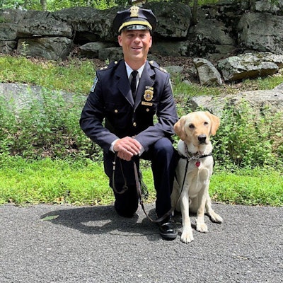 Tuckahoe (New York) Police Department added Eddie, a nearly two-year-old yellow Labrador, whose mission is to promote wellness within the department, assist victims of trauma, and foster connections with the community.
