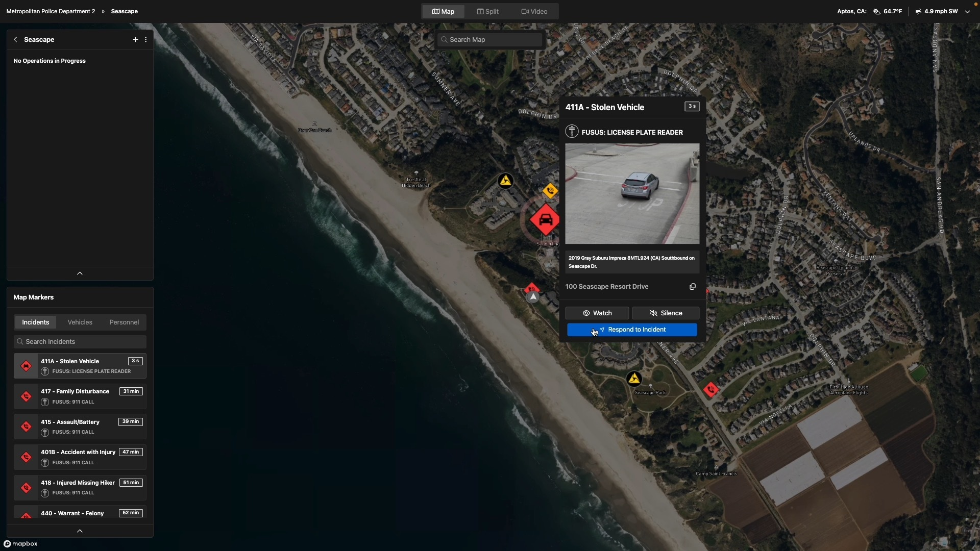 Skydio's DFR Command allows DFR teams to access images from license plate recognition systems.