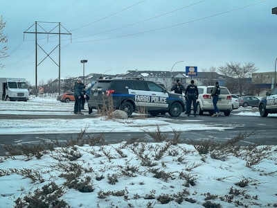 Fargo, North Dakota, officers working in the snow.