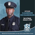 Detroit Police Officer Cameron Richardson was killed in a vehicle crash shortly after midnight Sunday while driving home from his shift. The other driver reportedly fled the scene.