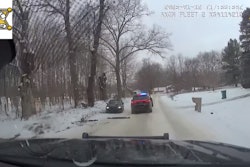 Screen shot from Livingston County (Michigan) Sheriff's Office video showing the end of a Sunday Jan. 12 vehicle pursuit.