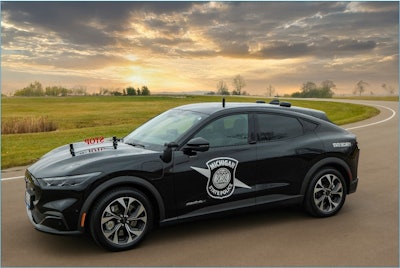 The Michigan State Police's 2024 Ford Mustang Mach-E will be assigned to the State Security Operations Section.