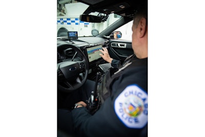 Chicago officer using Samsung DeX for his in-vehicle computer system.