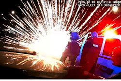 Police video shows when fireworks exploded near officers during a protest in Glendale, Arizona. A teen is now indicted as an adult on 22 counts for attacking officers with fireworks.