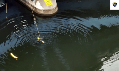 Officers used Manny Tubes, a rescue floatation device named after a fallen officer, during a water rescue Thursday in Shrewsbury, Massachusettes.
