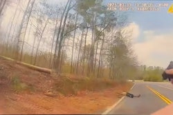 Richmond County (Georgia) Sheriff's Deputy David Hopkins advances toward the suspect after the shooting. The suspect told the deputy he wanted to die.
