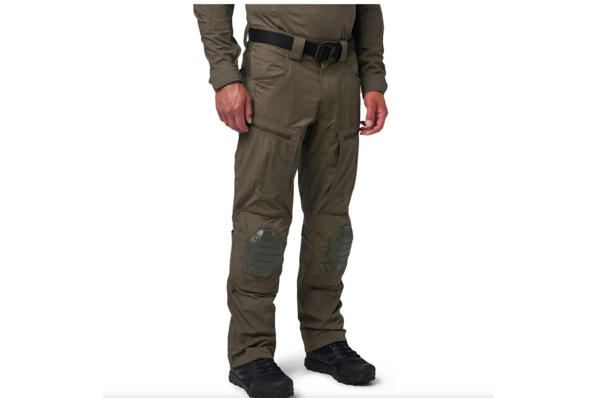 5.11's V.XI XTU pants have numerous pockets for storage and removable knee pads.