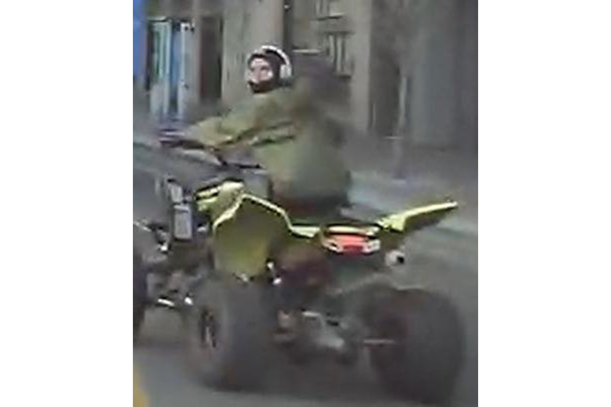 The Kansas City Police Department release this photo of an ATV driver who allegedly struck and injured an officer Saturday night.