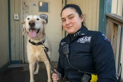 NYPD Emergency Service Unit Officer Katrina Narvaez with her partner Freddie. The K-9 was named for her father, a fallen NYPD lieutenant.