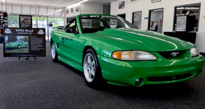 This 1994 Ford Mustang was donated by a community member and purchased by John Jones Police Pursuit Vehicles at a charity auction. The money was split between a deputy recovering from critical wounds and a children's hospital.