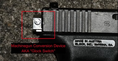 The Glock Switch-equipped handgun was linked to five other violent crimes.