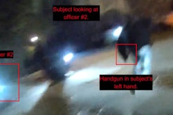 Body-worn video shows the man armed with a handgun.