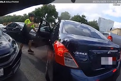 A Houston Police sergeant who was pinned inside a suspect's vehicle shot and critically wounded the suspect.