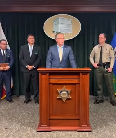 ATF Special Agent in Charge Kenny Cooper speaks during the press conference.