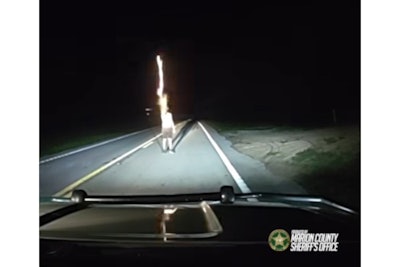Suspect firing flare gun while in contact with Marion County Sheriff's deputy.