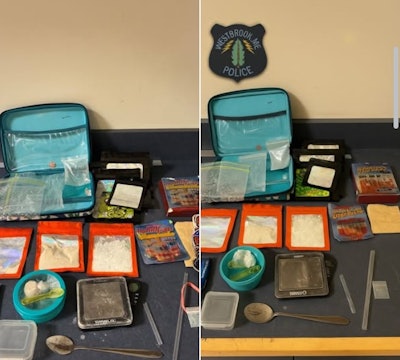 This combination of the two images side by side was posted on Facebook by the Westbrook PD. The image on the left is the original photo. The image on the right is the photo edited using ChatGPT.